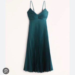 Abercrombie Teal Pleaded Maxi Dress